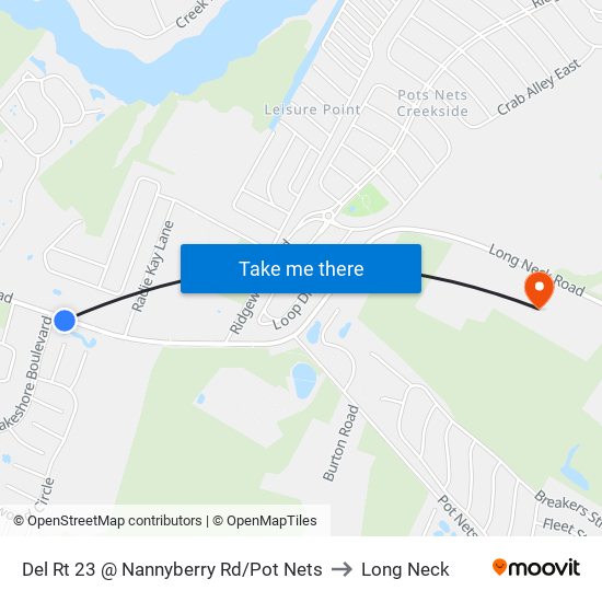 Del Rt 23 @ Nannyberry Rd/Pot Nets to Long Neck map