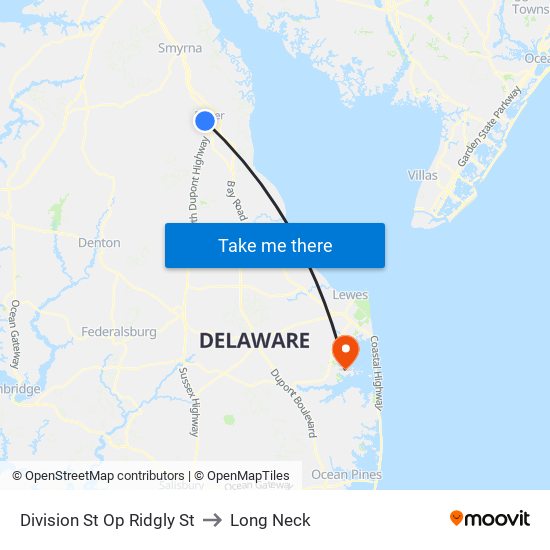 Division St Op Ridgly St to Long Neck map