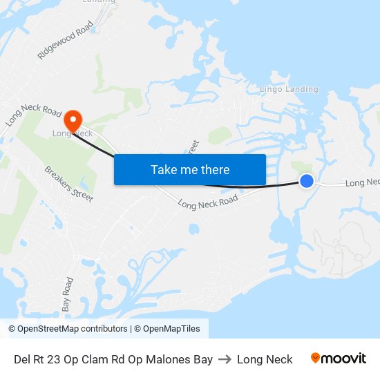 Del Rt 23 Op Clam Rd Op Malones Bay to Long Neck map