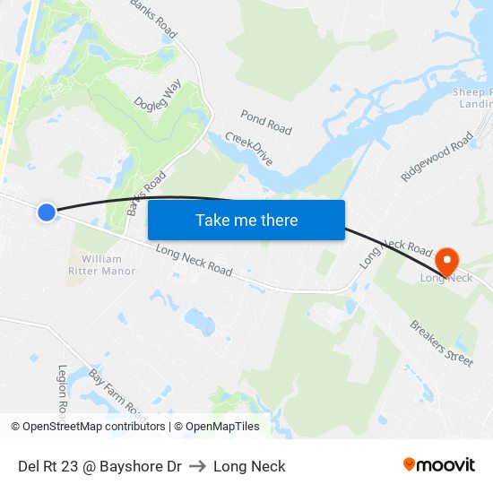 Del Rt 23 @ Bayshore Dr to Long Neck map