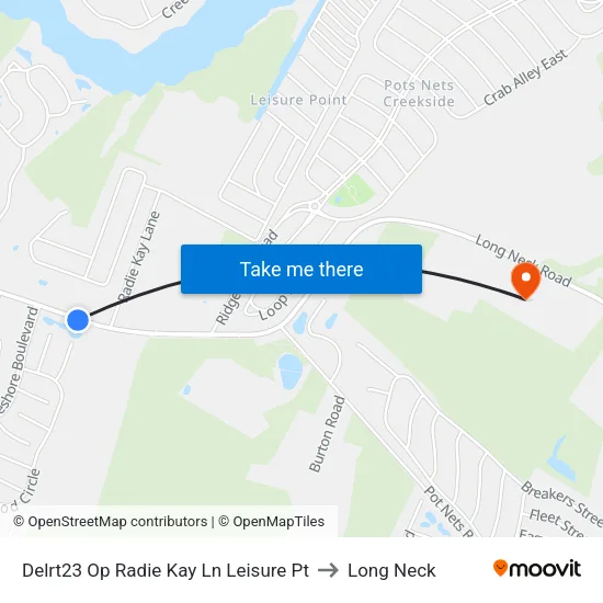 Delrt23 Op Radie Kay Ln Leisure Pt to Long Neck map
