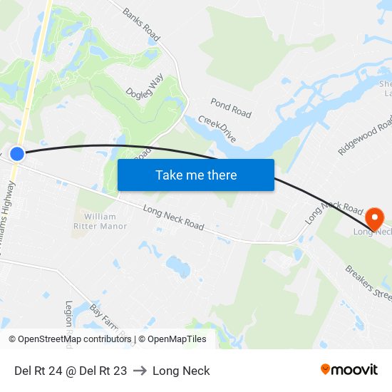 Del Rt 24 @ Del Rt 23 to Long Neck map