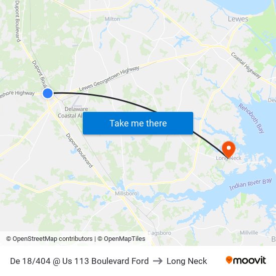 De 18/404 @ Us 113 Boulevard Ford to Long Neck map