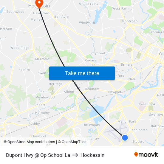 Dupont Hwy @ Op School La to Hockessin map