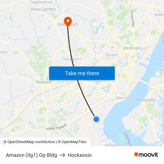 Amazon (Ilg1) Op Bldg to Hockessin map