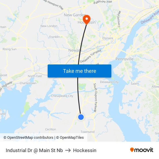 Industrial Dr @ Main St Nb to Hockessin map