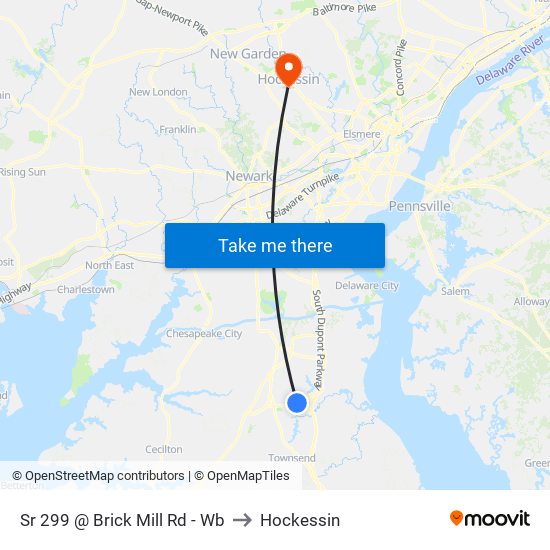 Sr 299 @ Brick Mill Rd - Wb to Hockessin map