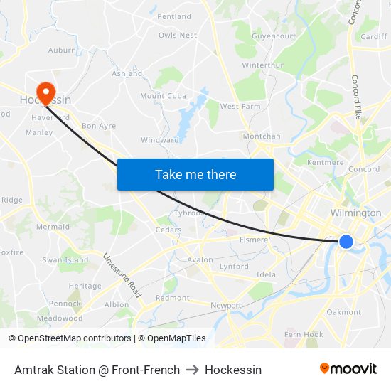 Amtrak Station @ Front-French to Hockessin map