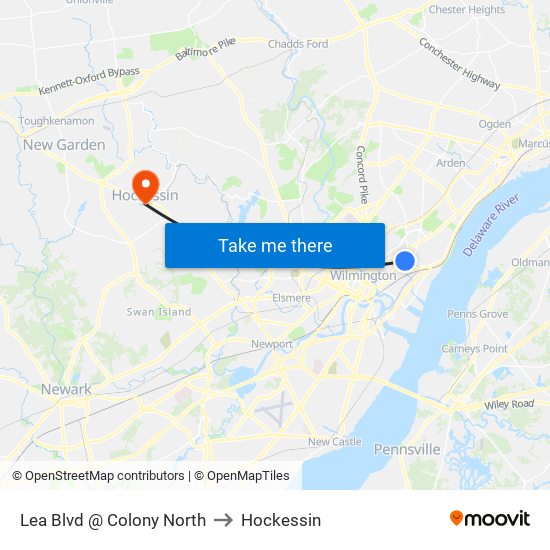 Lea Blvd @ Colony North to Hockessin map