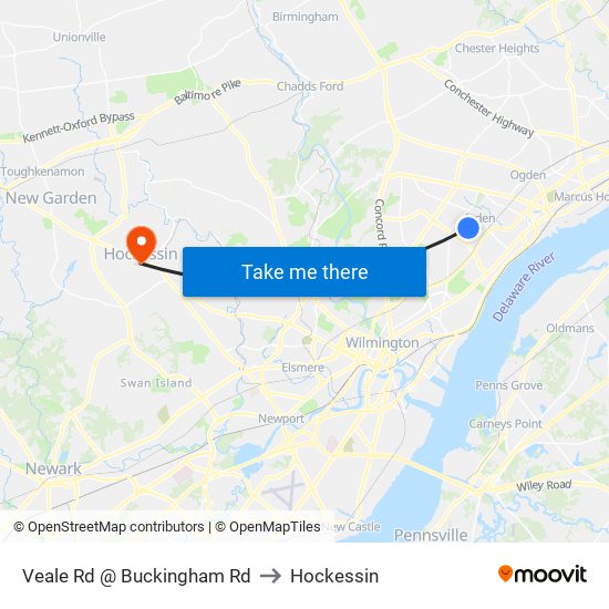 Veale Rd @ Buckingham Rd to Hockessin map