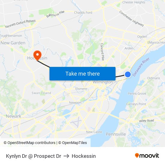 Kynlyn Dr @ Prospect Dr to Hockessin map