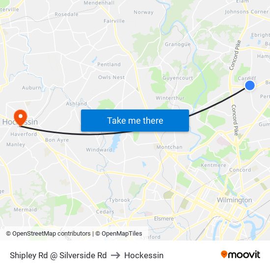 Shipley Rd @ Silverside Rd to Hockessin map