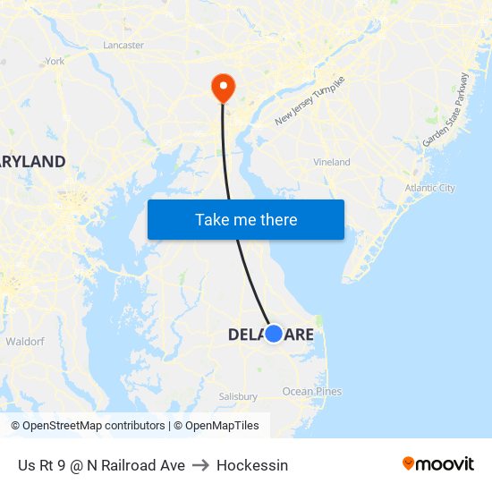 Us Rt 9 @ N Railroad Ave to Hockessin map