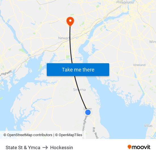 State St & Ymca to Hockessin map