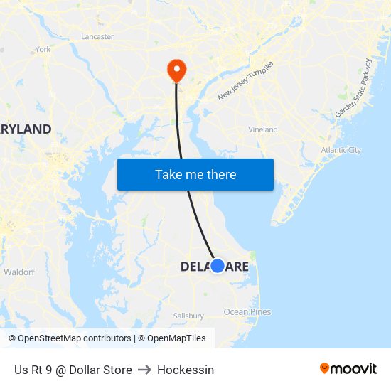 Us Rt 9 @ Dollar Store to Hockessin map