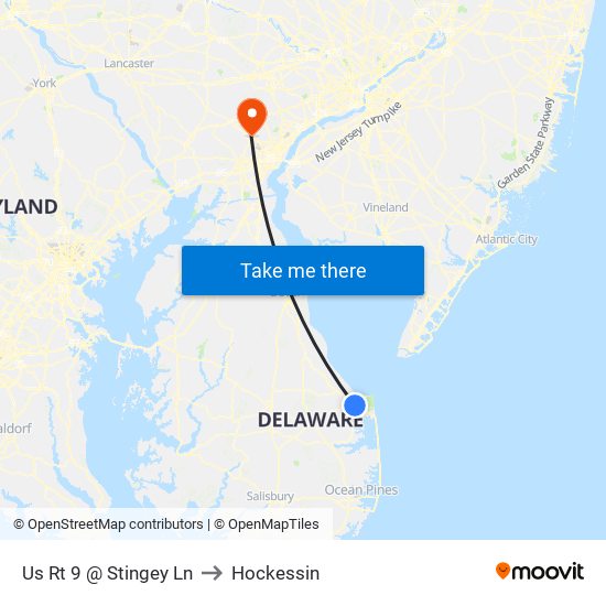 Us Rt 9 @ Stingey Ln to Hockessin map