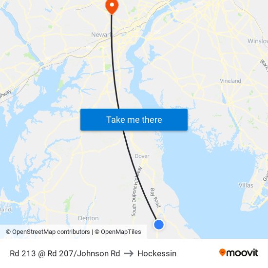 Rd 213 @ Rd 207/Johnson Rd to Hockessin map