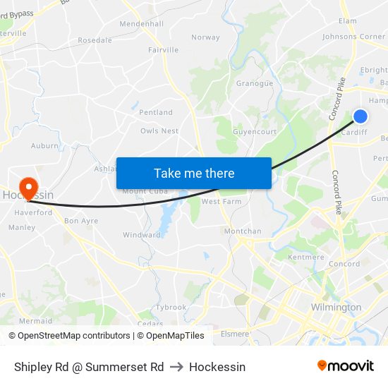 Shipley Rd @ Summerset Rd to Hockessin map