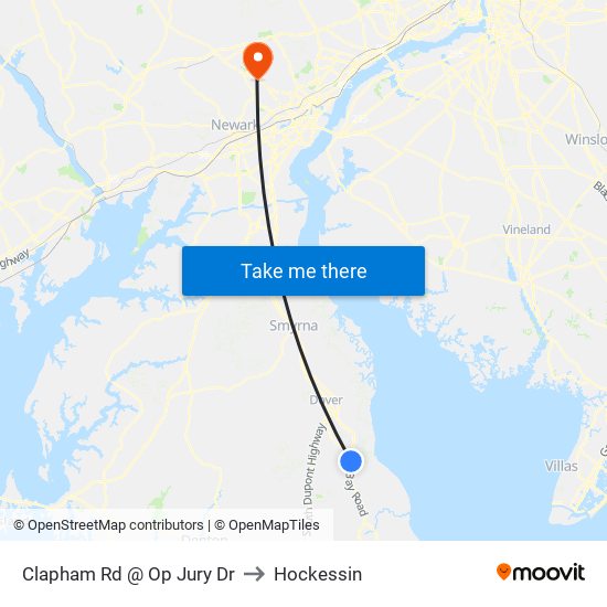 Clapham Rd @ Op Jury Dr to Hockessin map