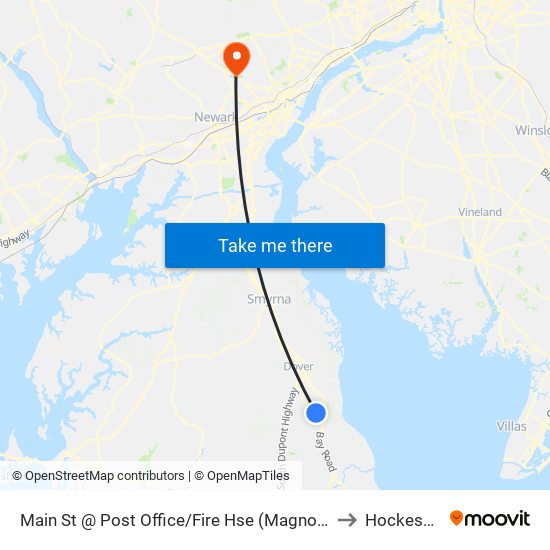 Main St @ Post Office/Fire Hse (Magnolia) to Hockessin map