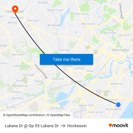 Lukens Dr @ Op 55 Lukens Dr to Hockessin map