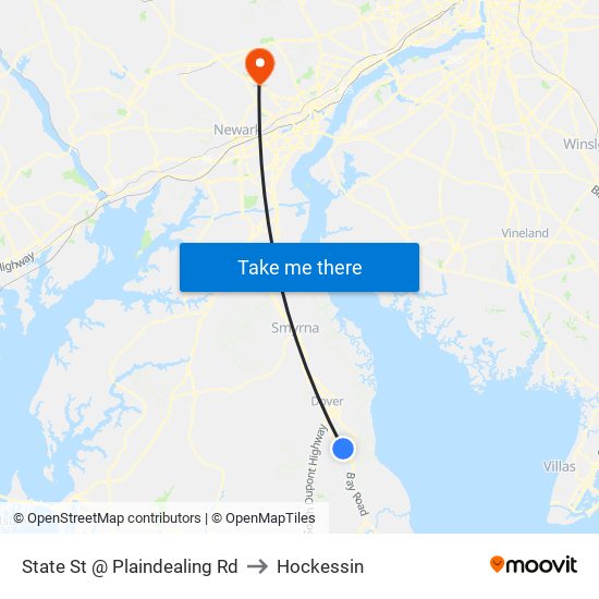 State St @ Plaindealing Rd to Hockessin map