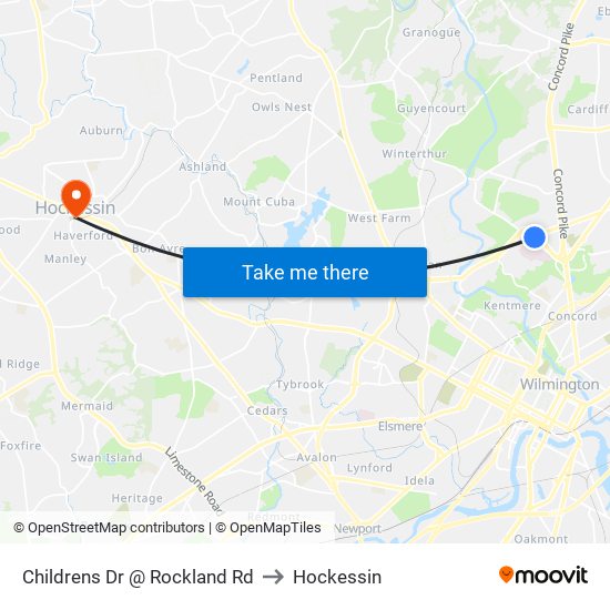 Childrens Dr @ Rockland Rd to Hockessin map