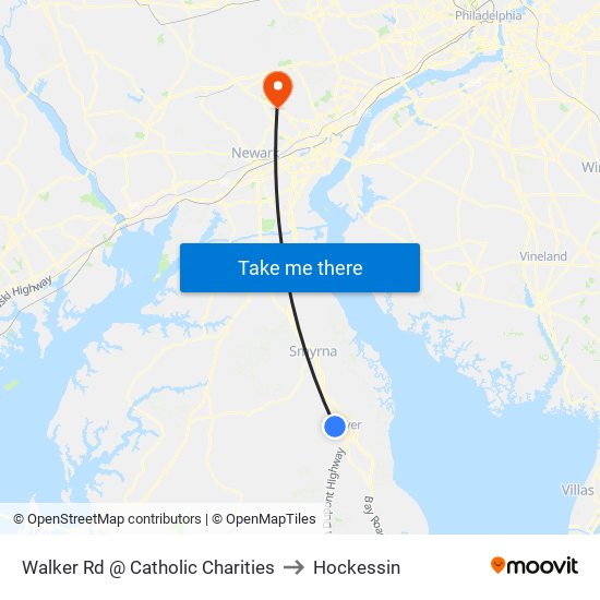 Walker Rd @ Catholic Charities to Hockessin map