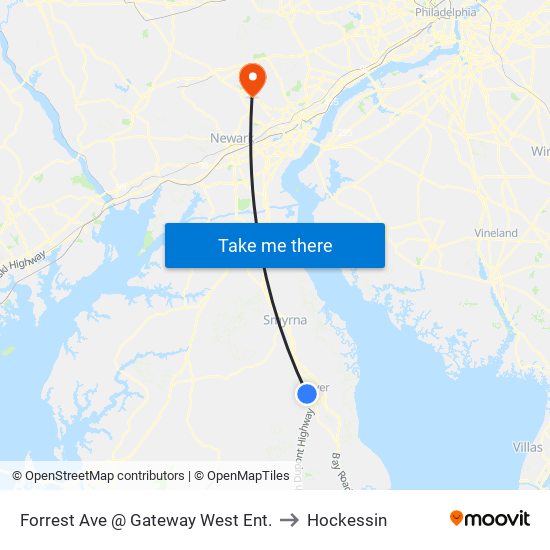 Forrest Ave @ Gateway West Ent. to Hockessin map