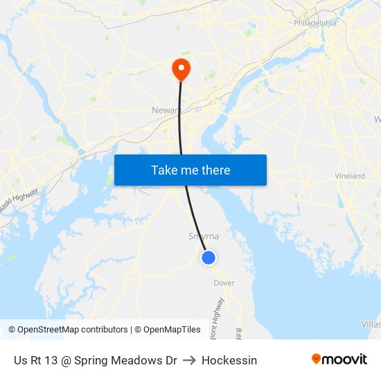 Us Rt 13 @ Spring Meadows Dr to Hockessin map