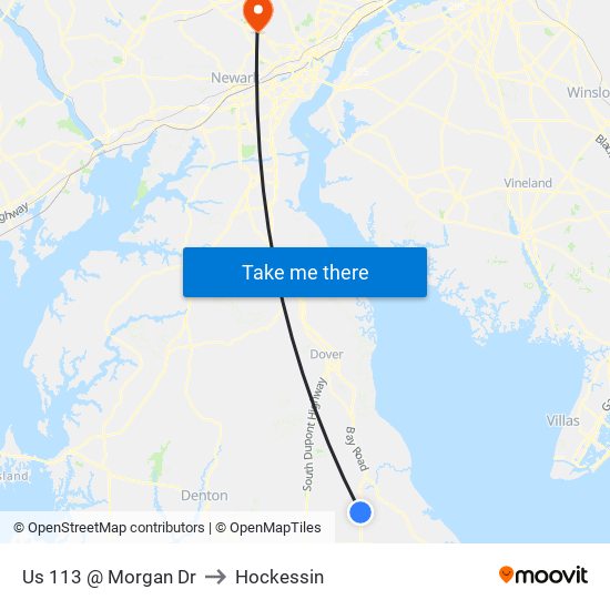 Us 113 @ Morgan Dr to Hockessin map