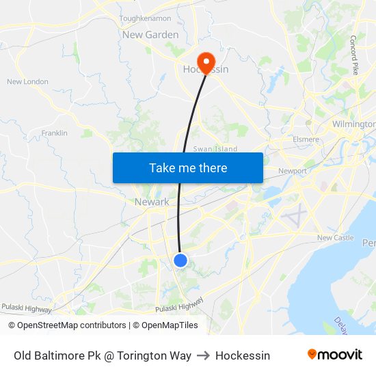 Old Baltimore Pk @ Torington Way to Hockessin map