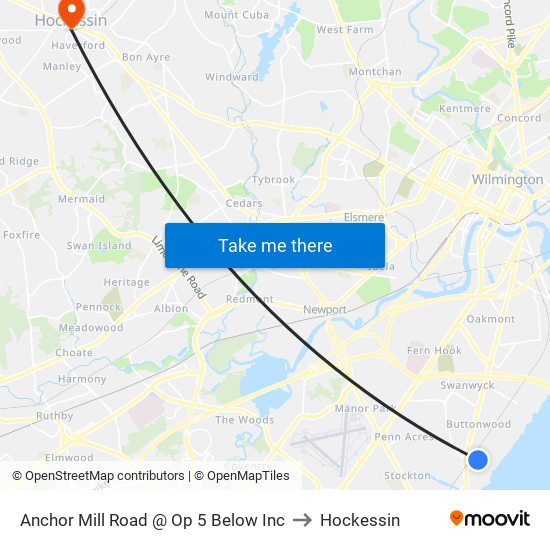 Anchor Mill Road @ Op 5 Below Inc to Hockessin map