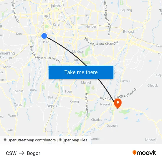 CSW to Bogor map