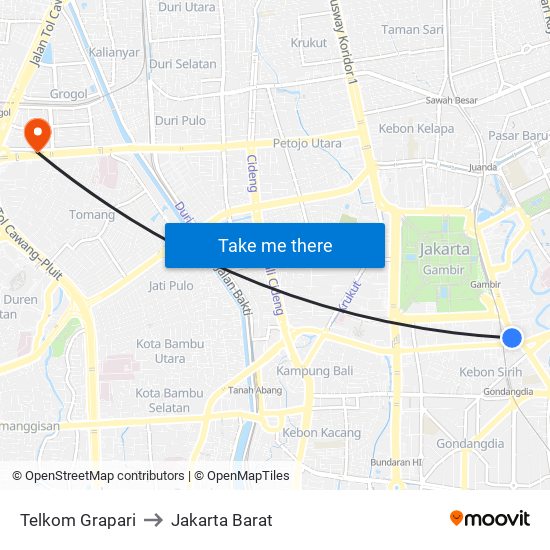 Telkom Grapari to Jakarta Barat map