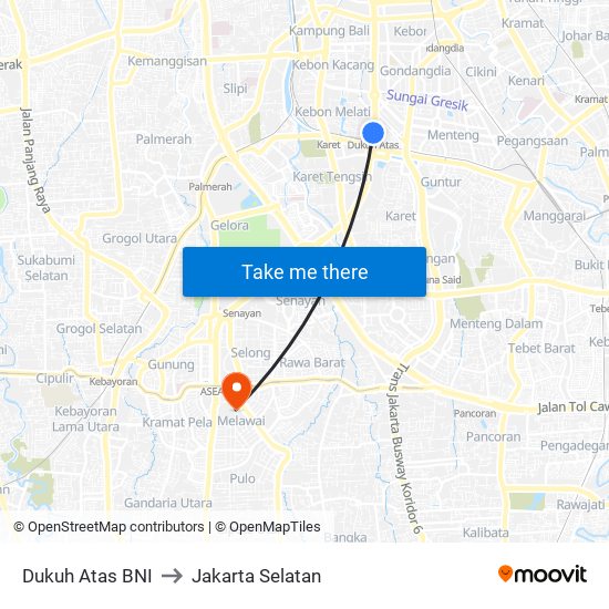 Dukuh Atas BNI to Jakarta Selatan map