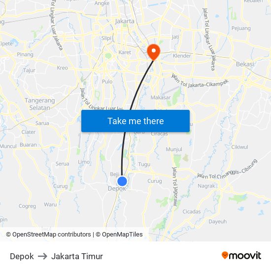 Depok to Depok map