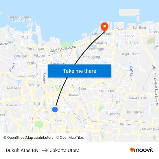 Dukuh Atas BNI to Jakarta Utara map