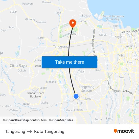Tangerang to Tangerang map