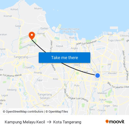 Kampung Melayu Kecil to Kota Tangerang map