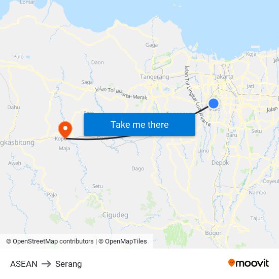 ASEAN to Serang map