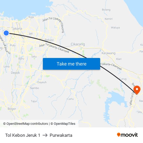 Tol Kebon Jeruk 1 to Purwakarta map