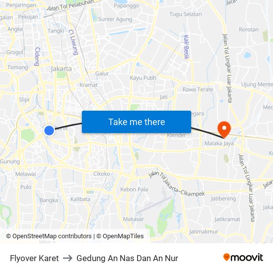 Flyover Karet to Gedung An Nas Dan An Nur map