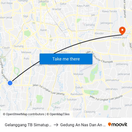 Gelanggang TB Simatupang to Gedung An Nas Dan An Nur map