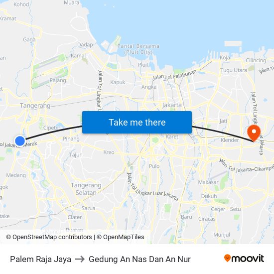 Palem Raja Jaya to Gedung An Nas Dan An Nur map