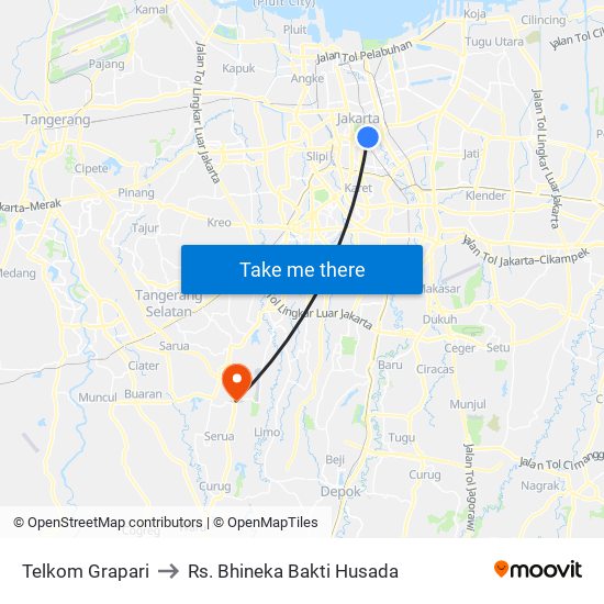 Telkom Grapari to Rs. Bhineka Bakti Husada map