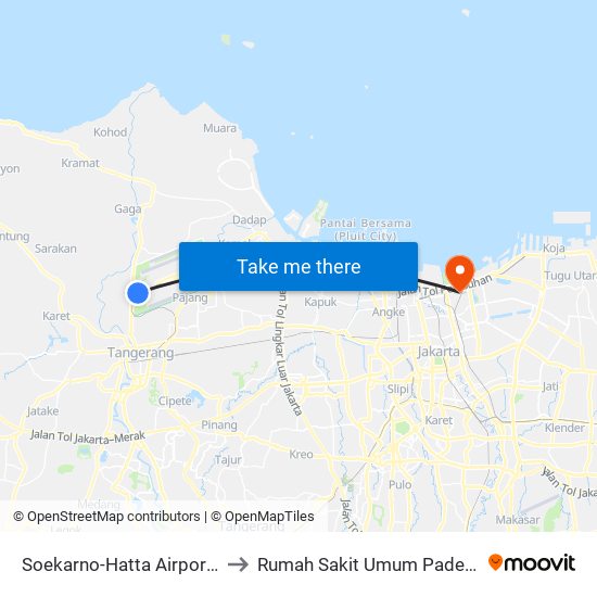 Soekarno-Hatta Airport (Shia) to Rumah Sakit Umum Pademangan map