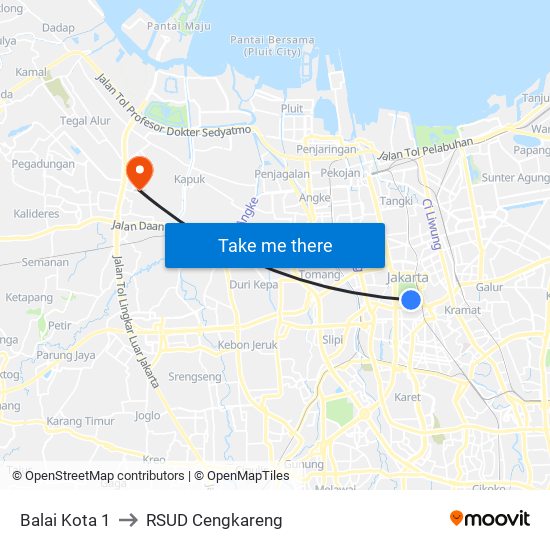 Balai Kota 1 to RSUD Cengkareng map