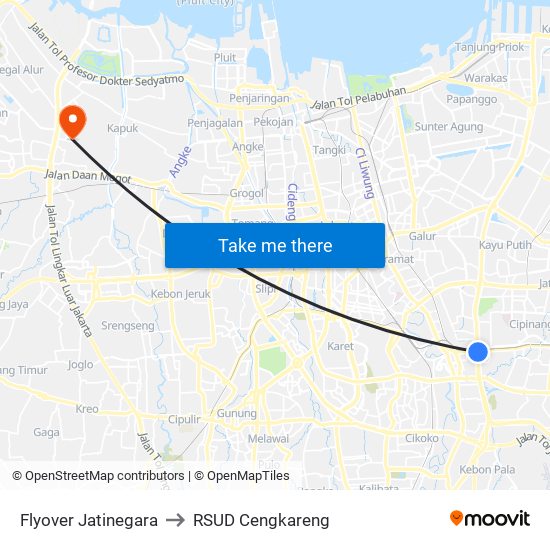 Flyover Jatinegara to RSUD Cengkareng map