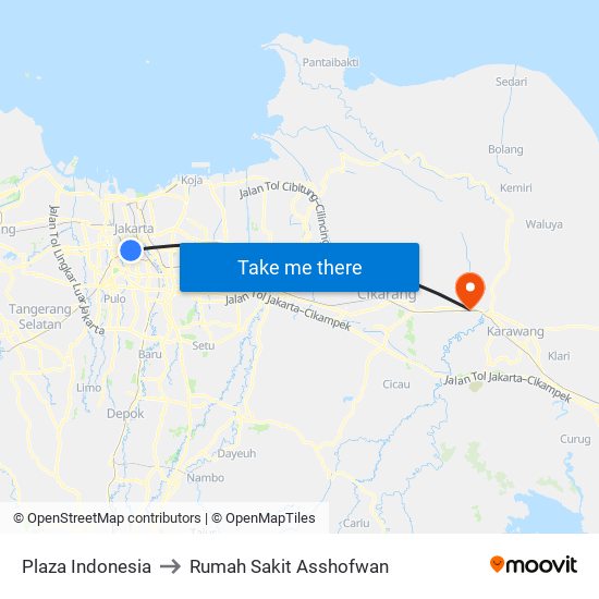 Plaza Indonesia to Rumah Sakit Asshofwan map